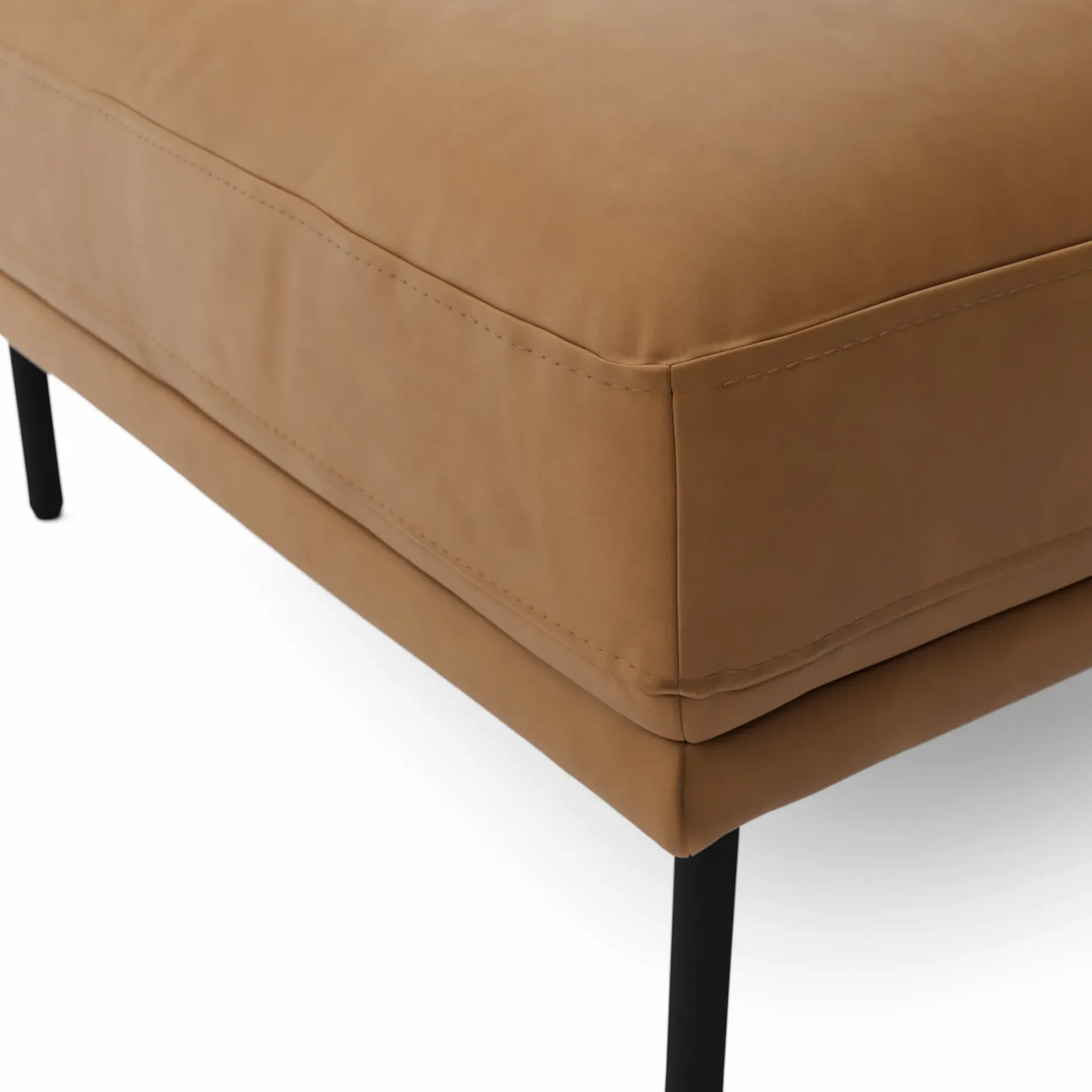 Olsen 32.5" Leather Ottoman - Charme Tan