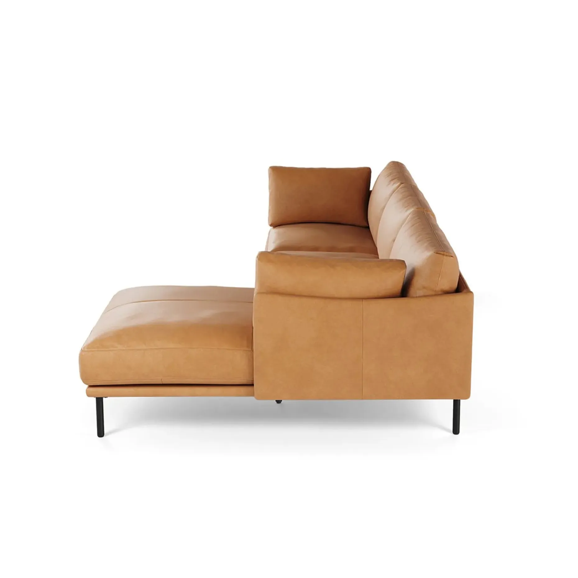 Olsen 110" Leather Right Sectional - Charme Tan