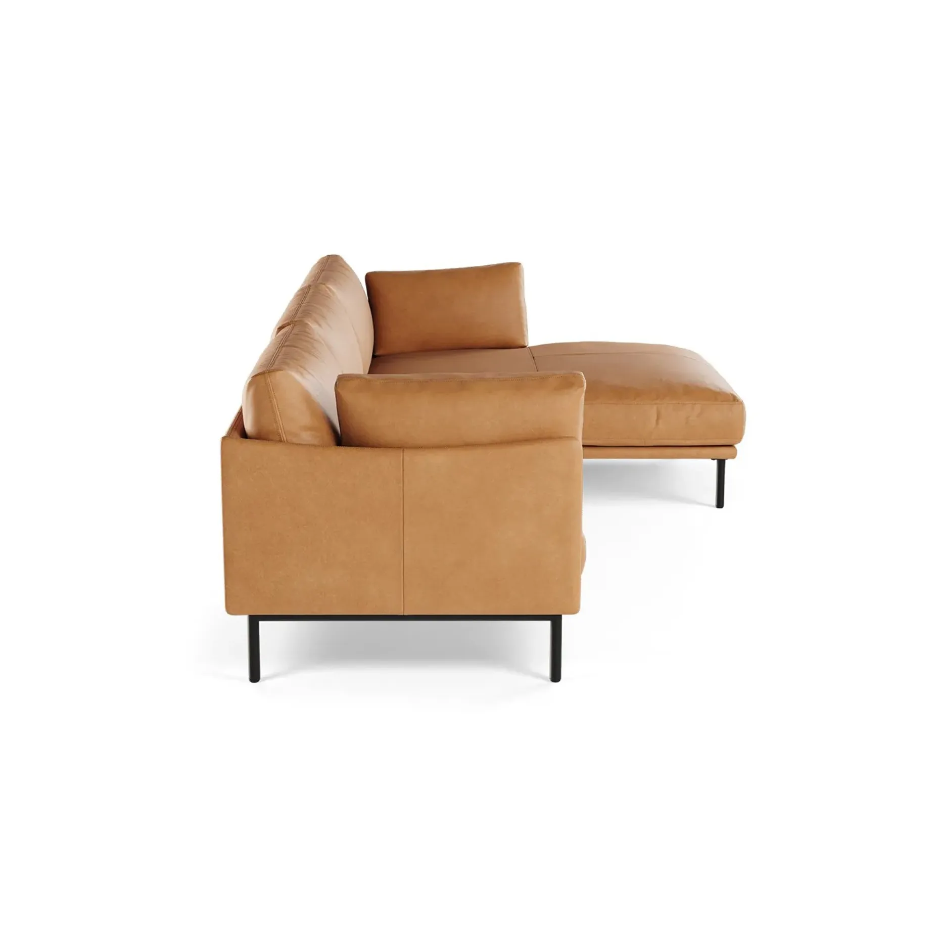 Olsen 110" Leather Right Sectional - Charme Tan