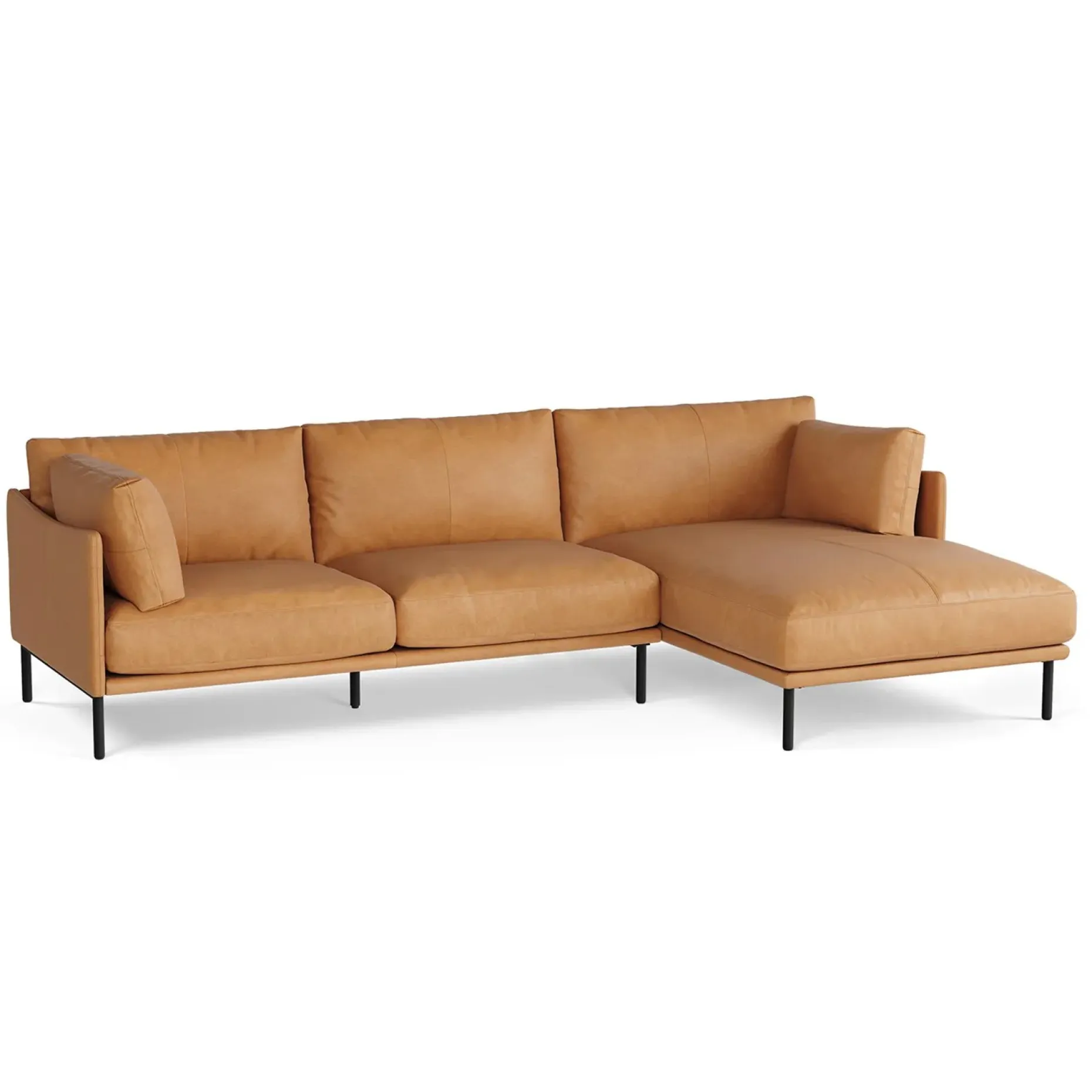 Olsen 110" Leather Right Sectional - Charme Tan
