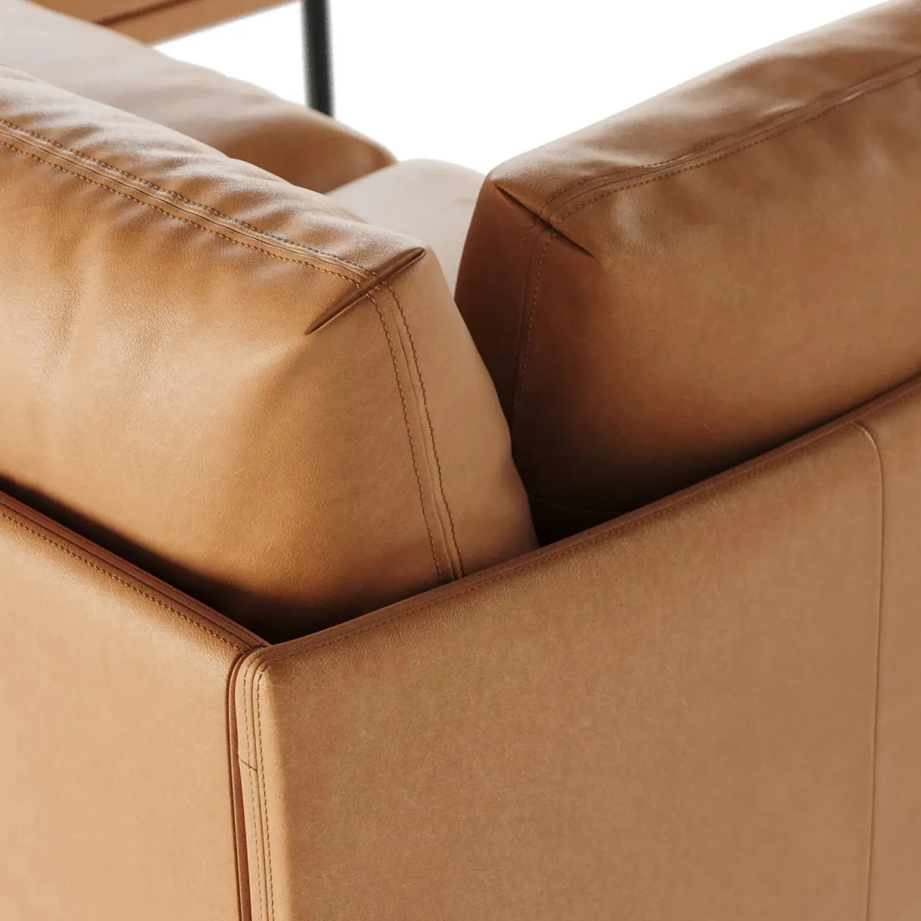 Olsen 110" Leather Right Sectional - Charme Tan