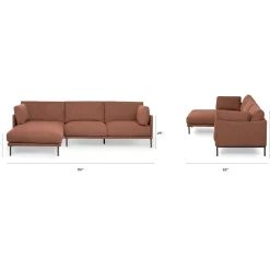 Olsen 110" Left Sectional - Ratine Oxide