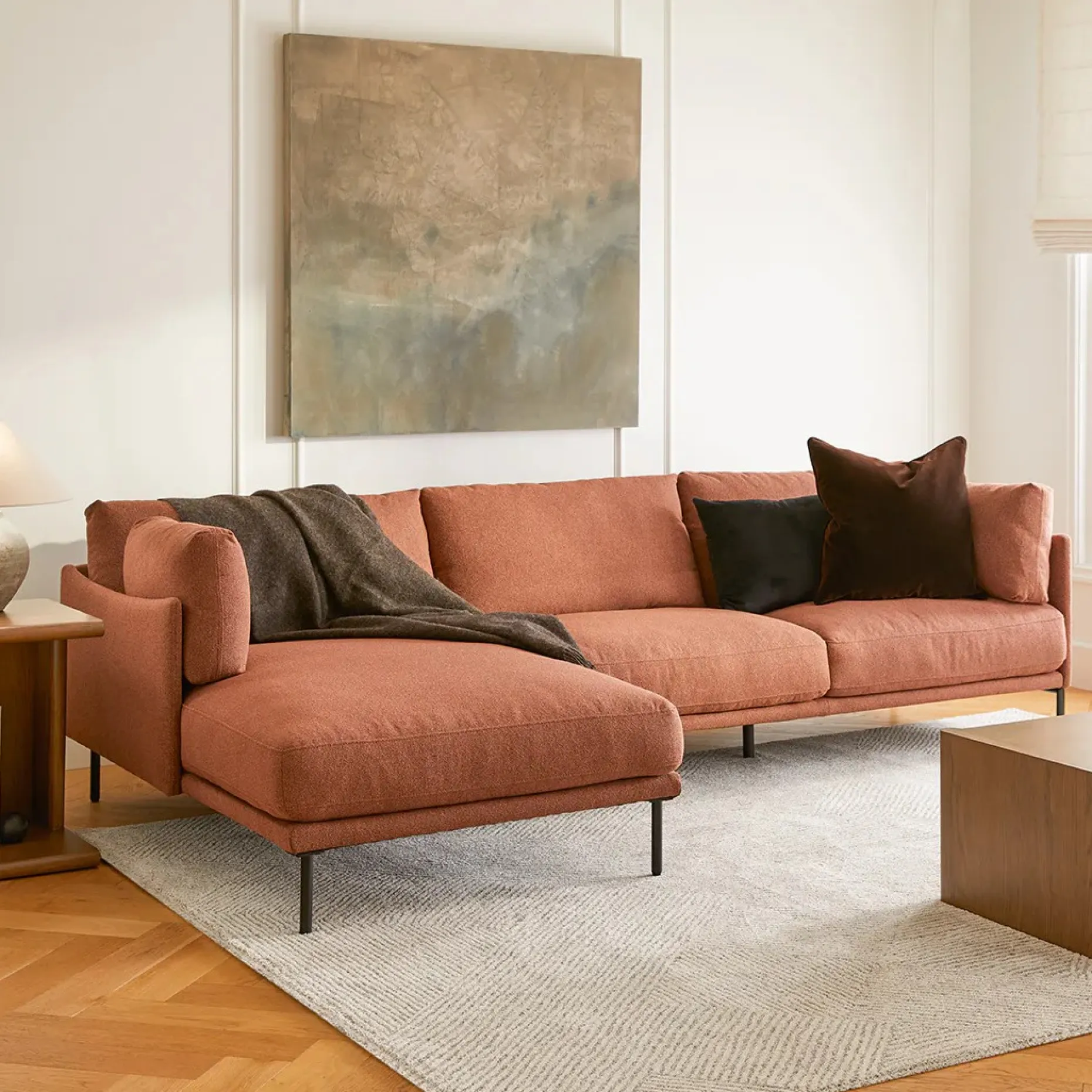 Olsen 110" Left Sectional - Ratine Oxide