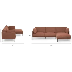 Olsen 110" Right Sectional - Ratine Oxide