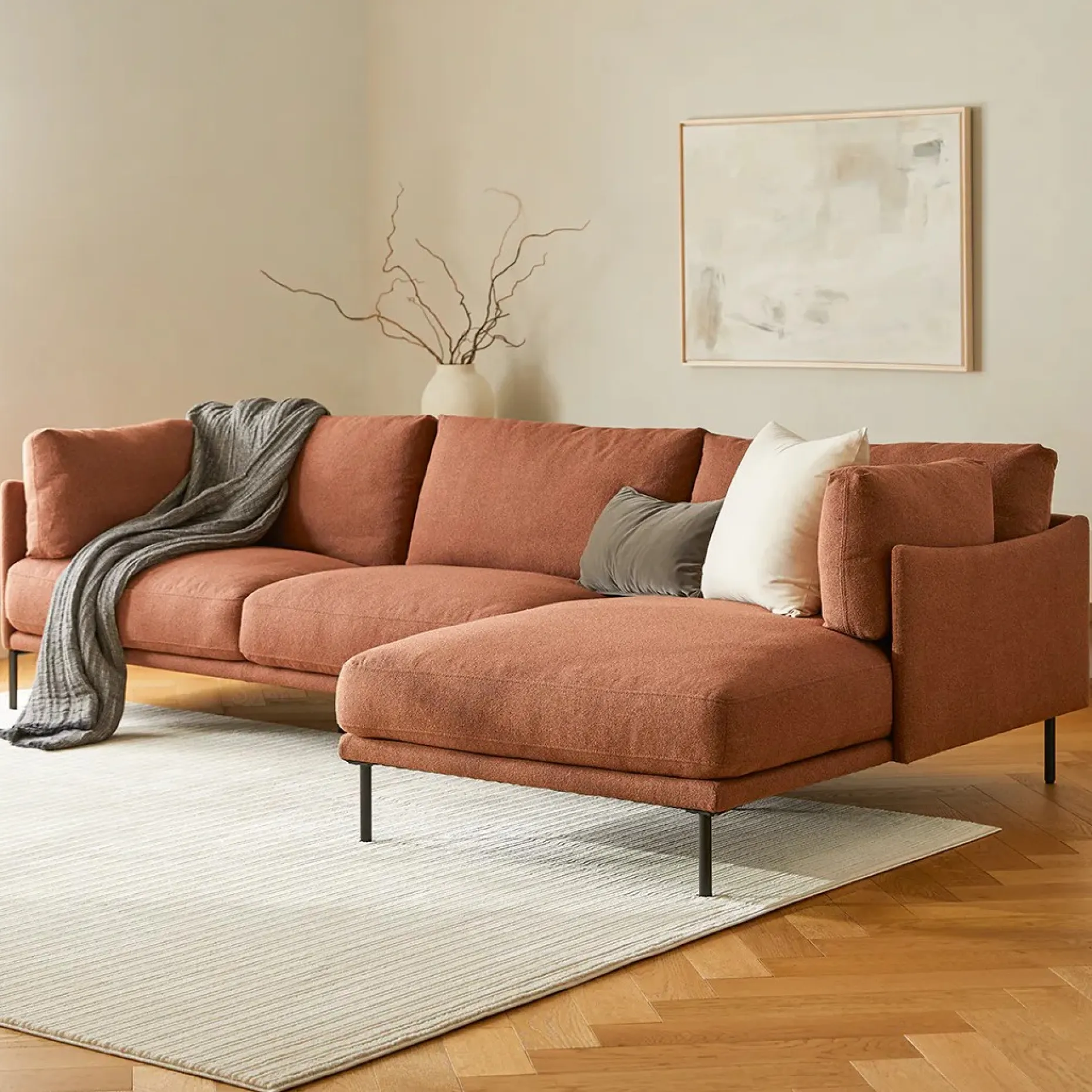 Olsen 110" Right Sectional - Ratine Oxide