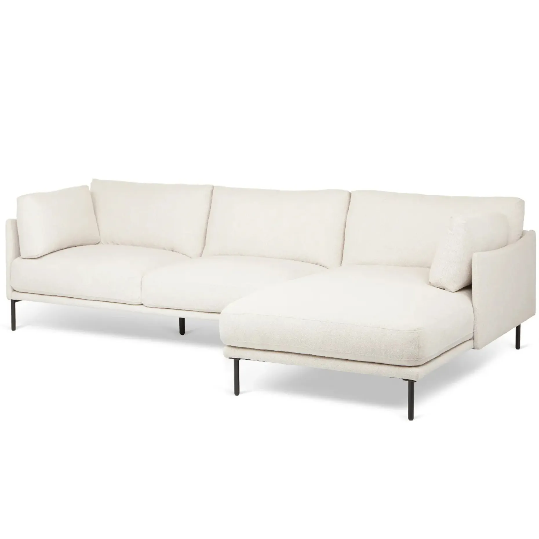 Olsen 110" Right Sectional - Ratine Ivory