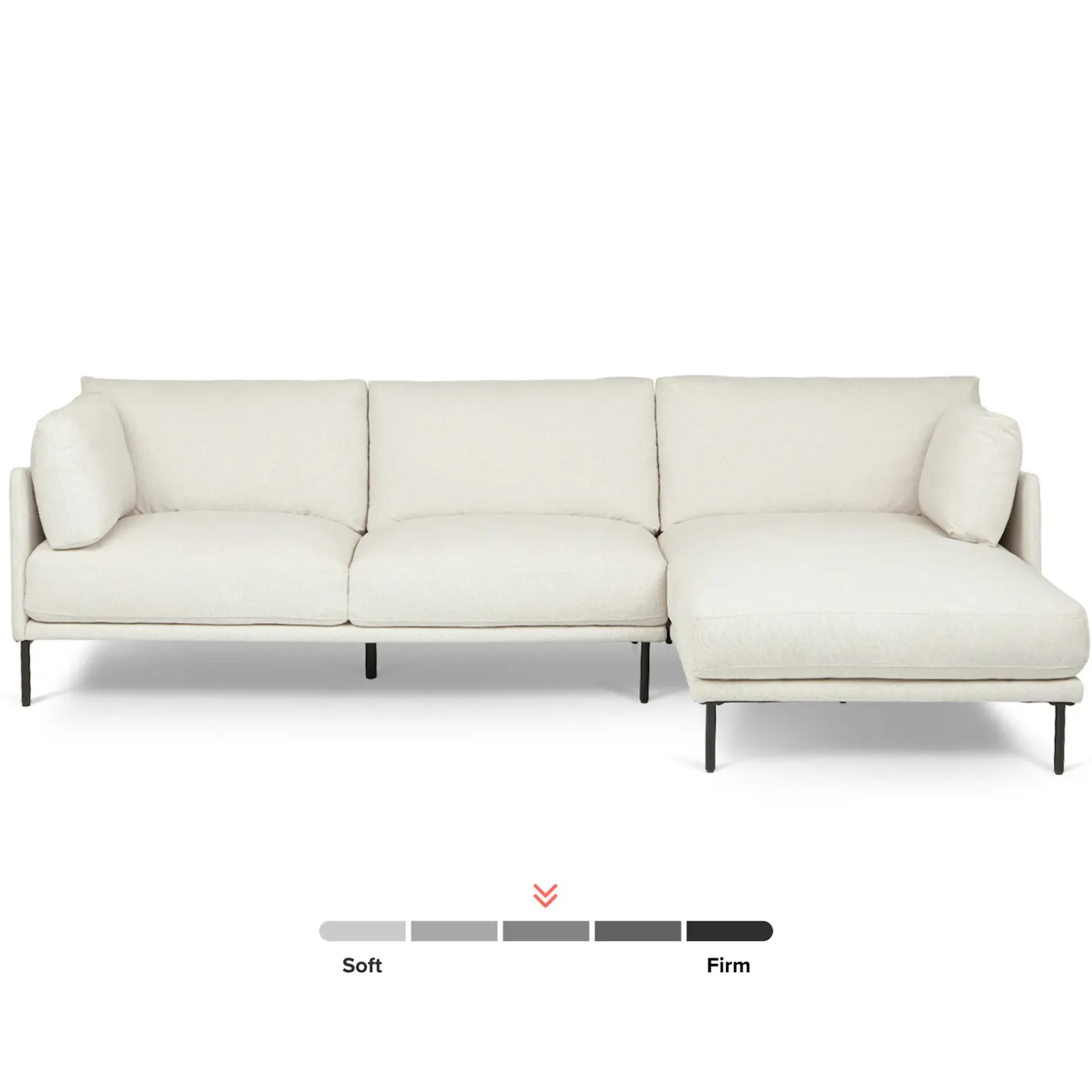 Olsen 110" Right Sectional - Ratine Ivory