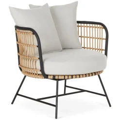 Onya 31.5" Outdoor Lounge Chair Set - Lily White