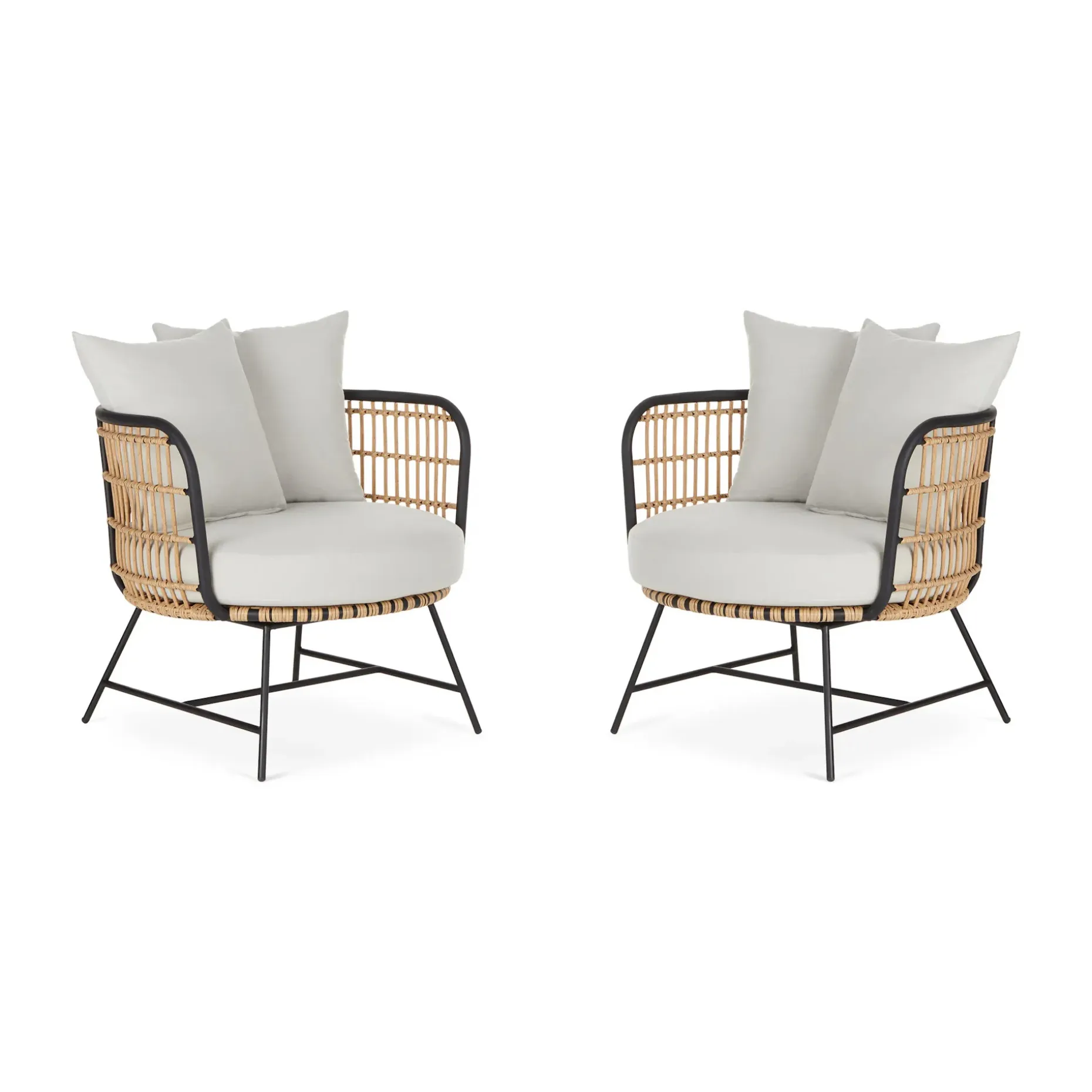 Onya 31.5" Outdoor Lounge Chair Set - Lily White