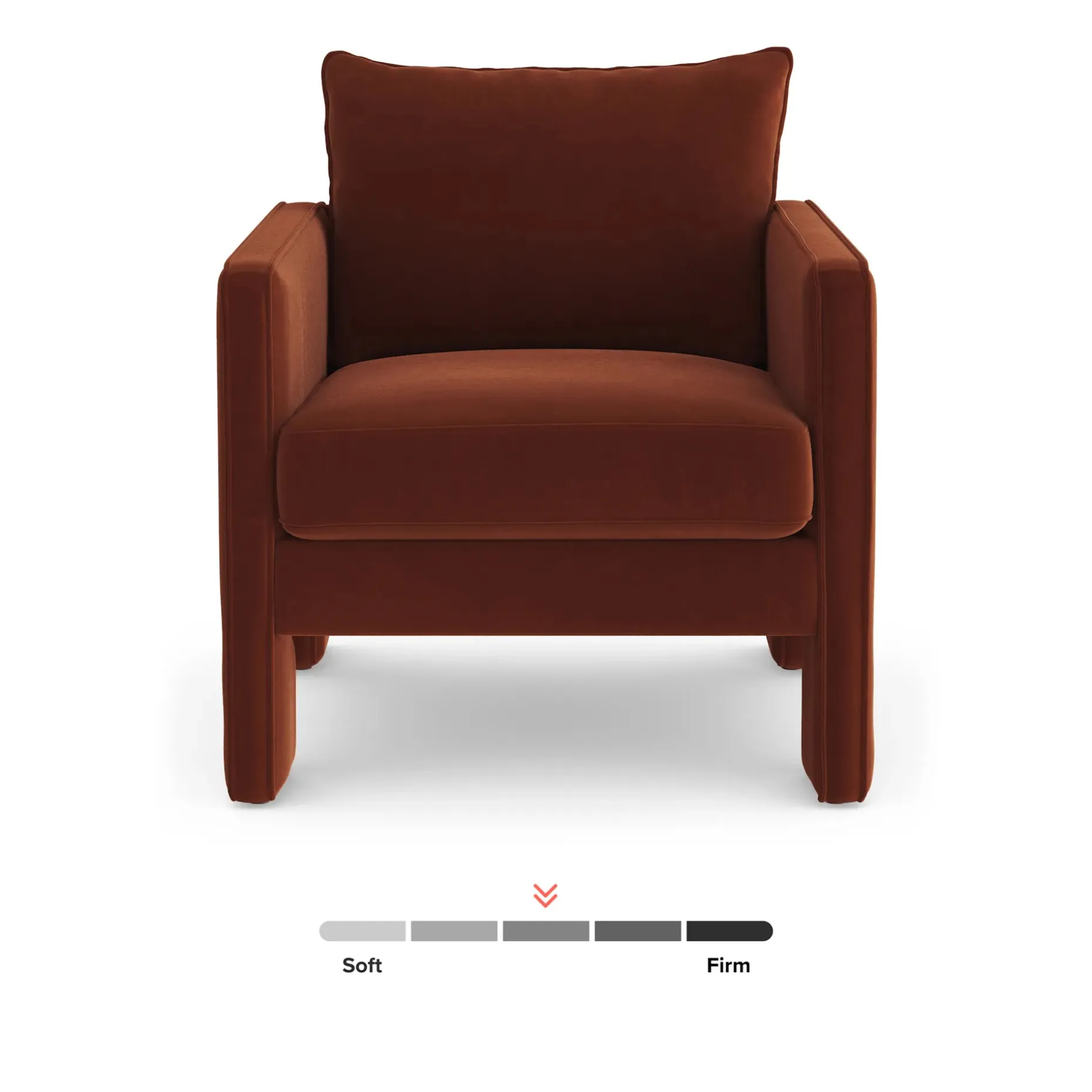 Oren 29.5" Velvet Lounge Chair - Hale Rust