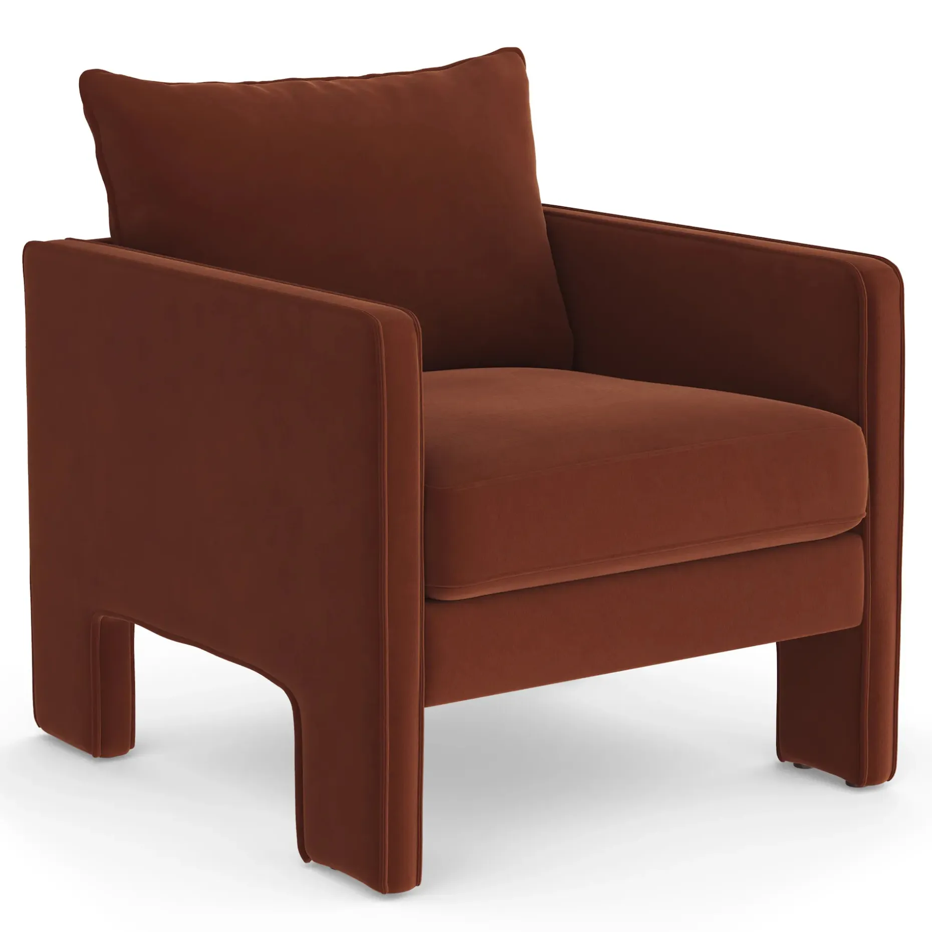 Oren 29.5" Velvet Lounge Chair - Hale Rust