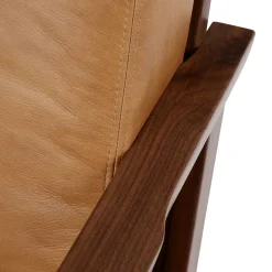 Otio 26" Leather Lounge Chair - Walnut and Toscana Tan