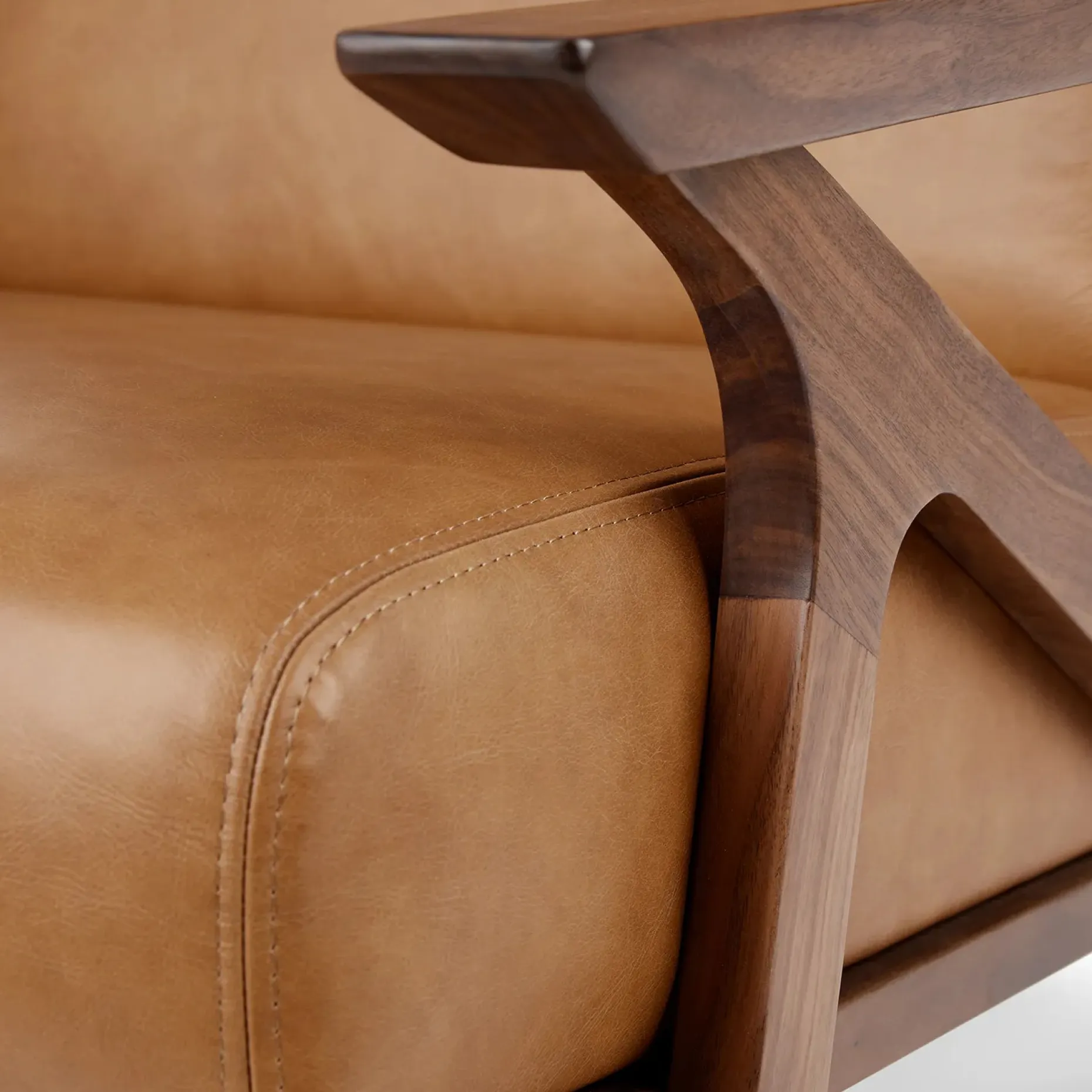 Otio 26" Leather Lounge Chair - Walnut and Toscana Tan