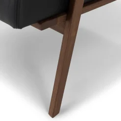 Otio 26" Leather Lounge Chair - Walnut and Black