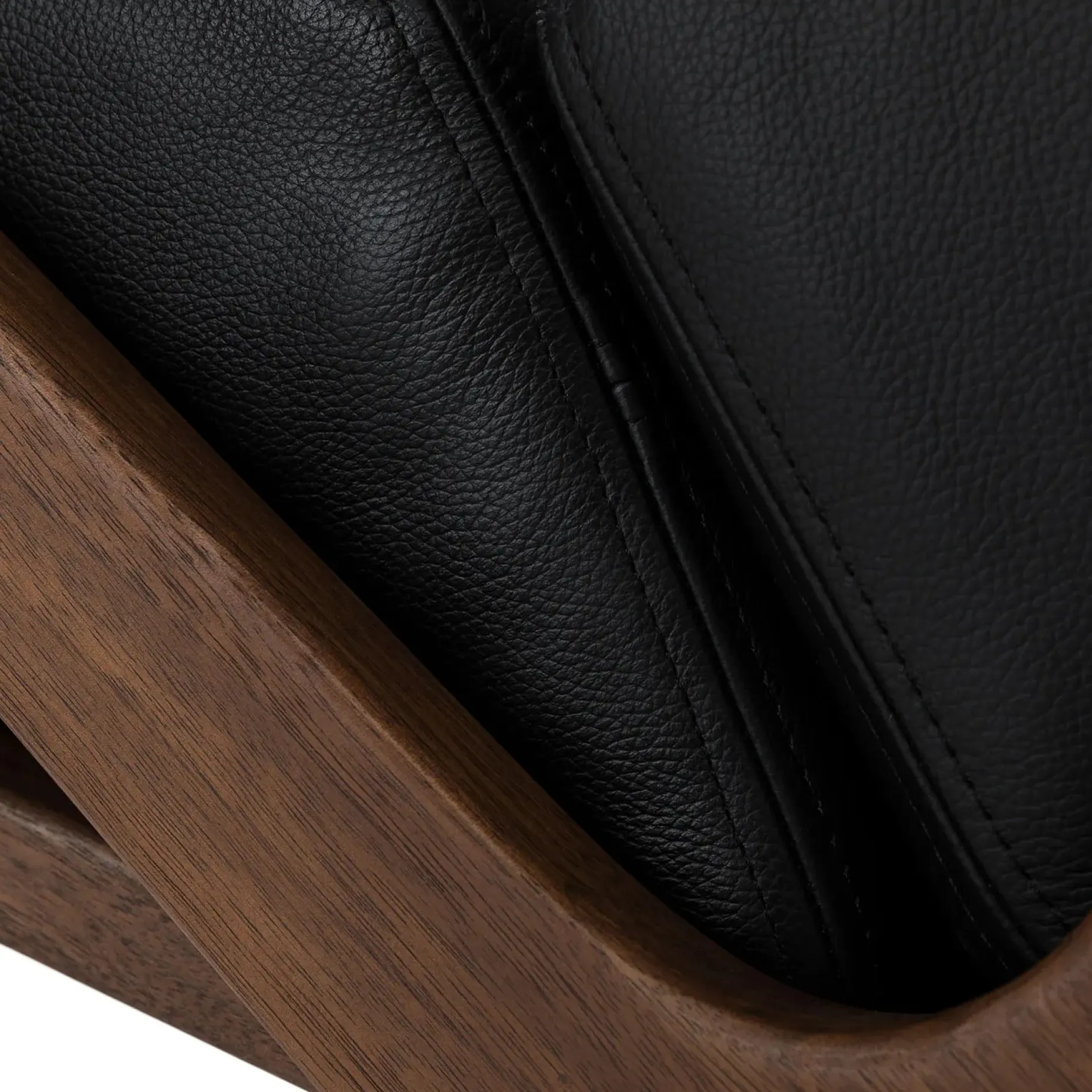 Otio 26" Leather Lounge Set - Walnut and Black