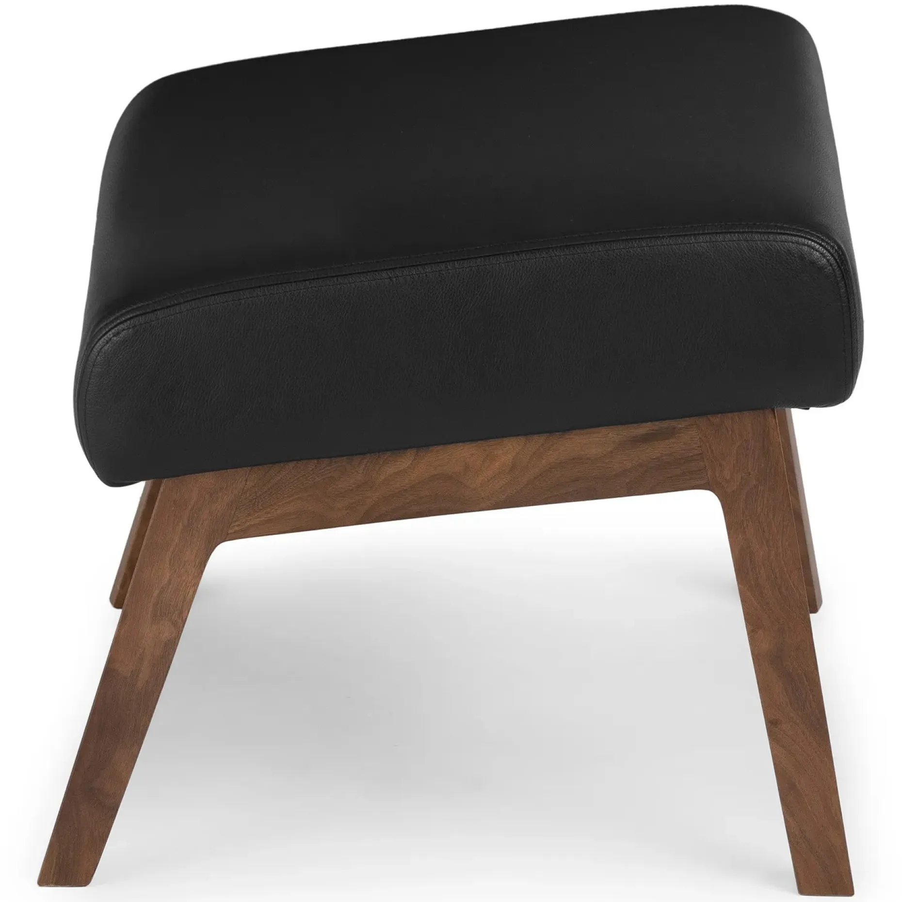 Otio 22" Leather Ottoman - Walnut and Black