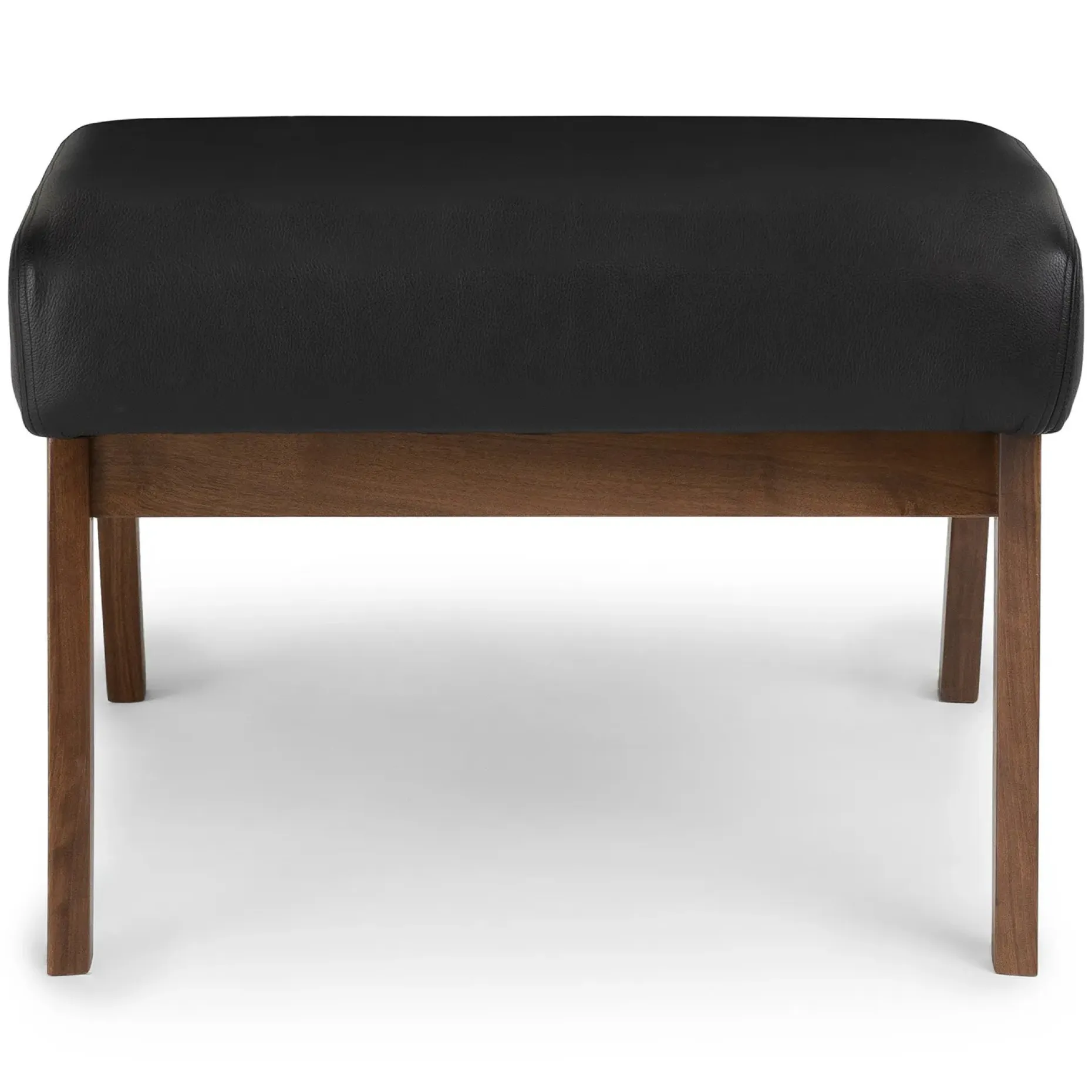 Otio 22" Leather Ottoman - Walnut and Black
