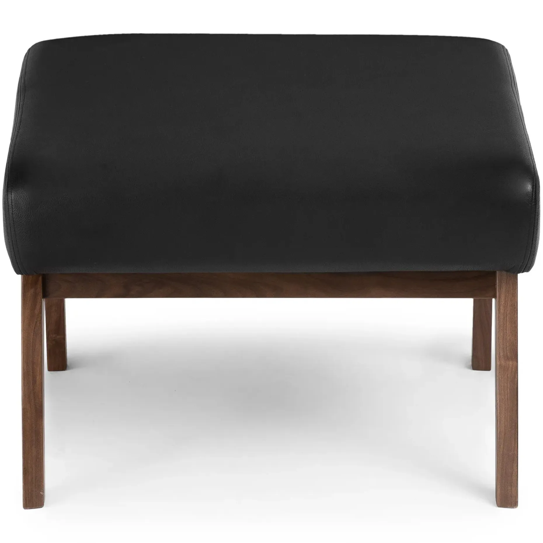 Otio 22" Leather Ottoman - Walnut and Black