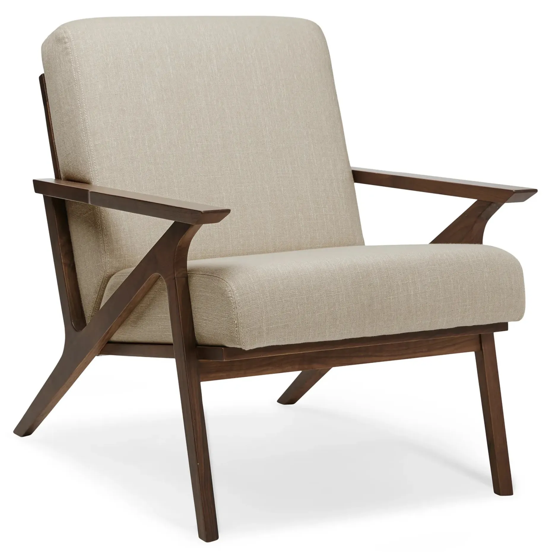 Otio 26" Lounge Chair - Walnut and Welsh Taupe