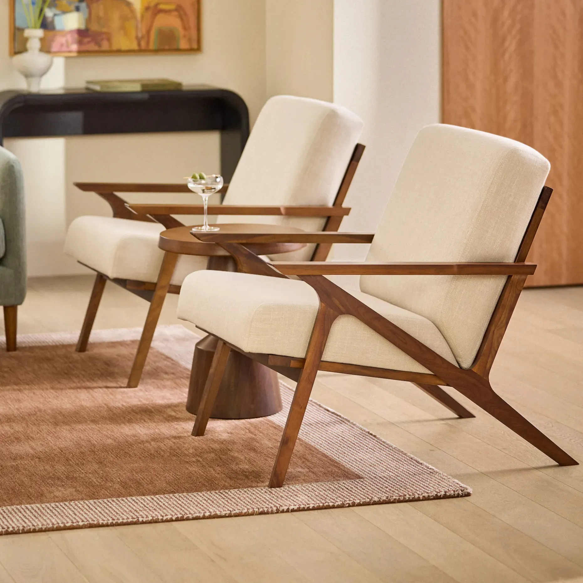 Otio 26" Lounge Chair - Walnut and Welsh Taupe