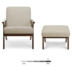 Otio 26" Lounge Set - Walnut and Welsh Taupe
