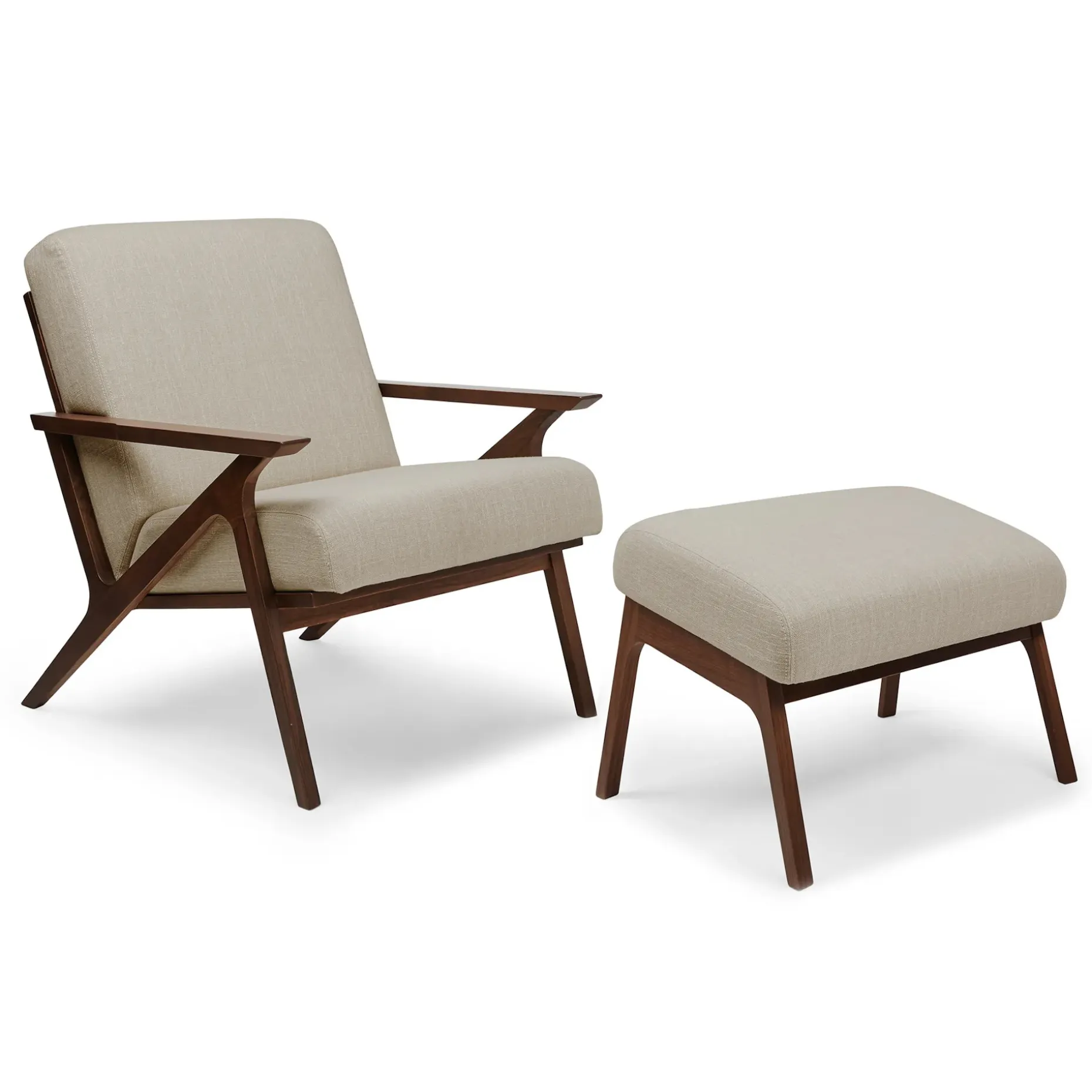 Otio 26" Lounge Set - Walnut and Welsh Taupe
