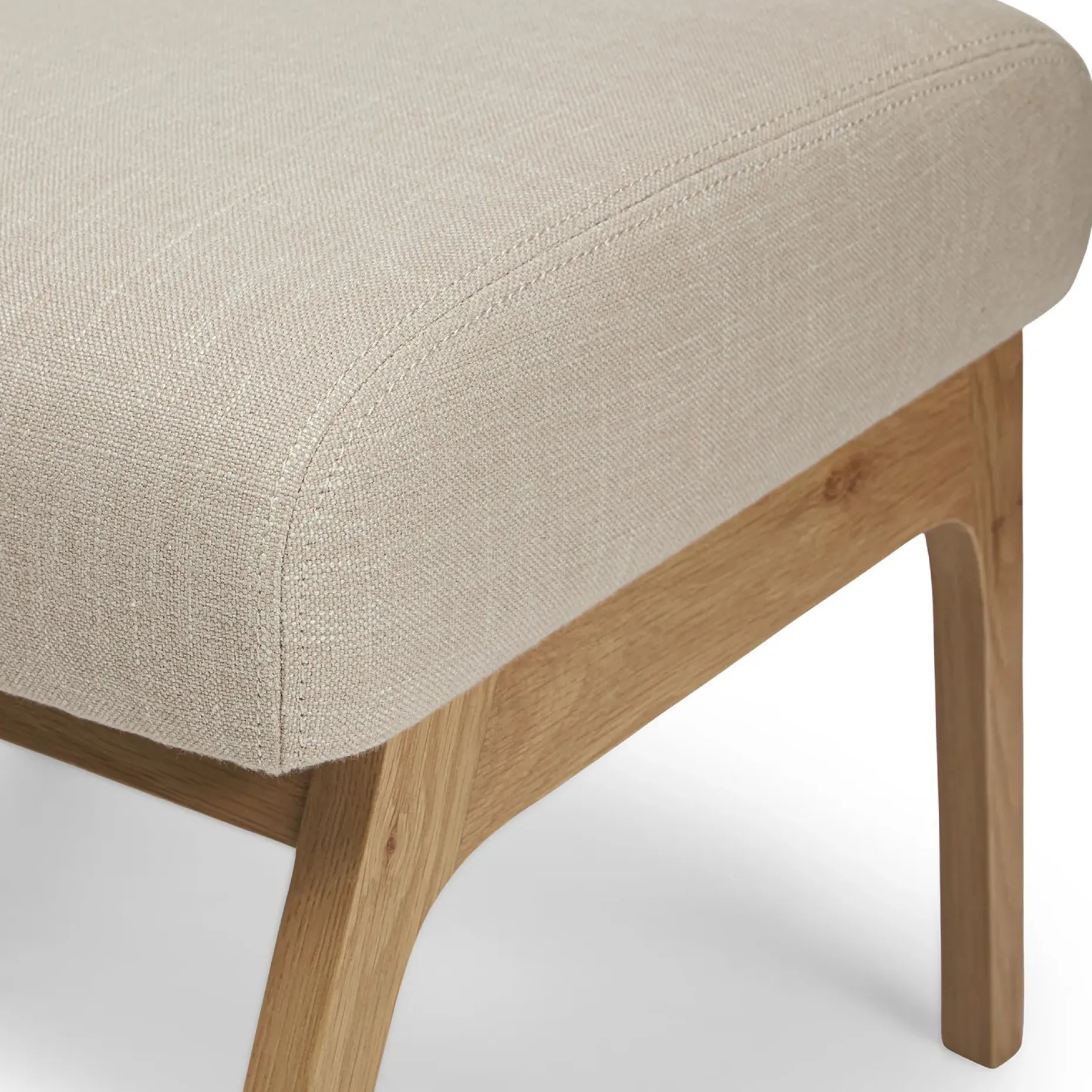 Otio 22" Ottoman - Oak and Welsh Taupe