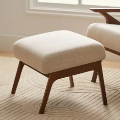 Otio 22" Ottoman - Walnut and Welsh Taupe