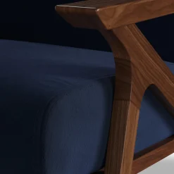 Otio 26" Velvet Lounge Chair - Walnut and Hale Ink