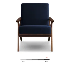 Otio 26" Velvet Lounge Chair - Walnut and Hale Ink