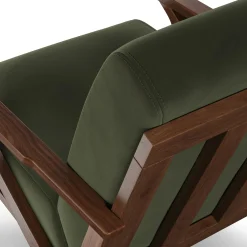 Otio 26" Velvet Lounge Set - Walnut and Hale Fir Green