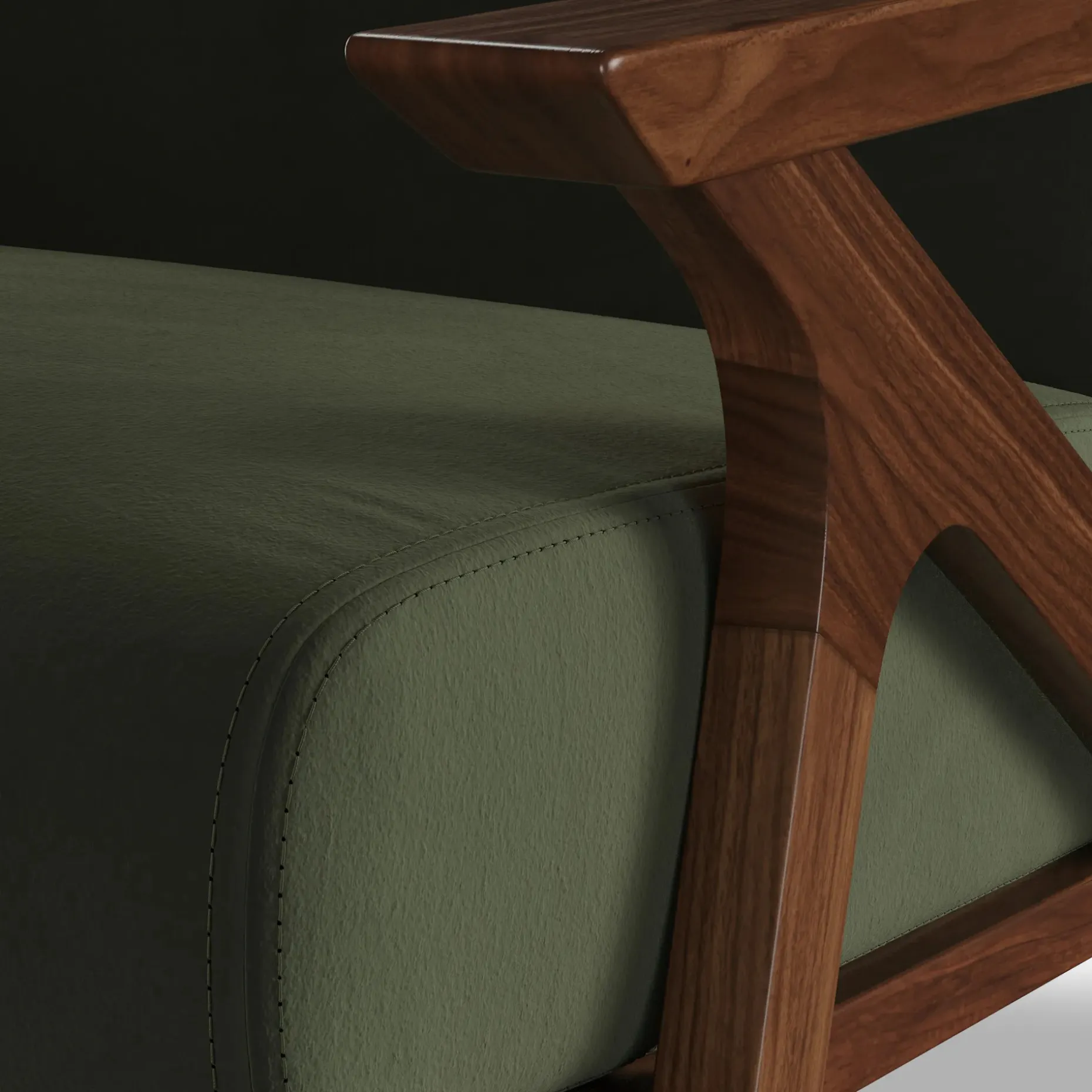Otio 26" Velvet Lounge Set - Walnut and Hale Fir Green