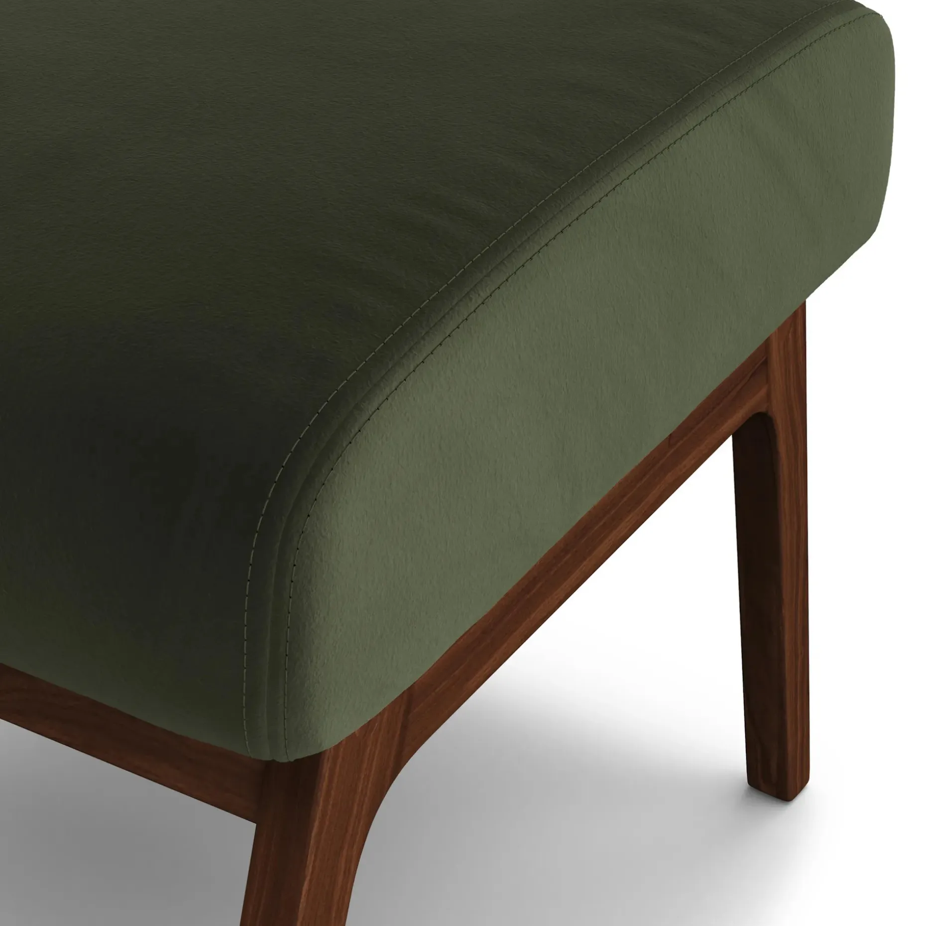 Otio 26" Velvet Lounge Set - Walnut and Hale Fir Green