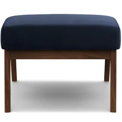 Otio 22" Velvet Ottoman - Walnut and Hale Ink