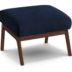 Otio 22" Velvet Ottoman - Walnut and Hale Ink