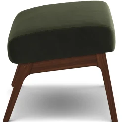 Otio 22" Velvet Ottoman - Walnut and Hale Fir Green