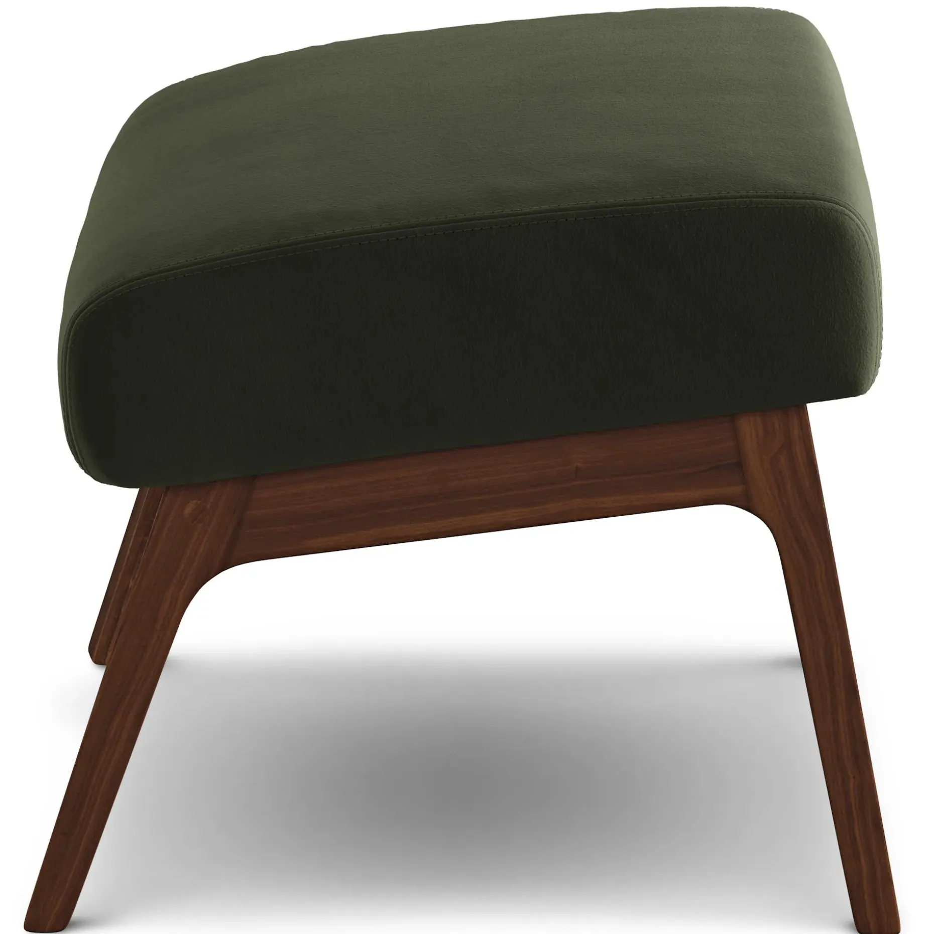 Otio 22" Velvet Ottoman - Walnut and Hale Fir Green