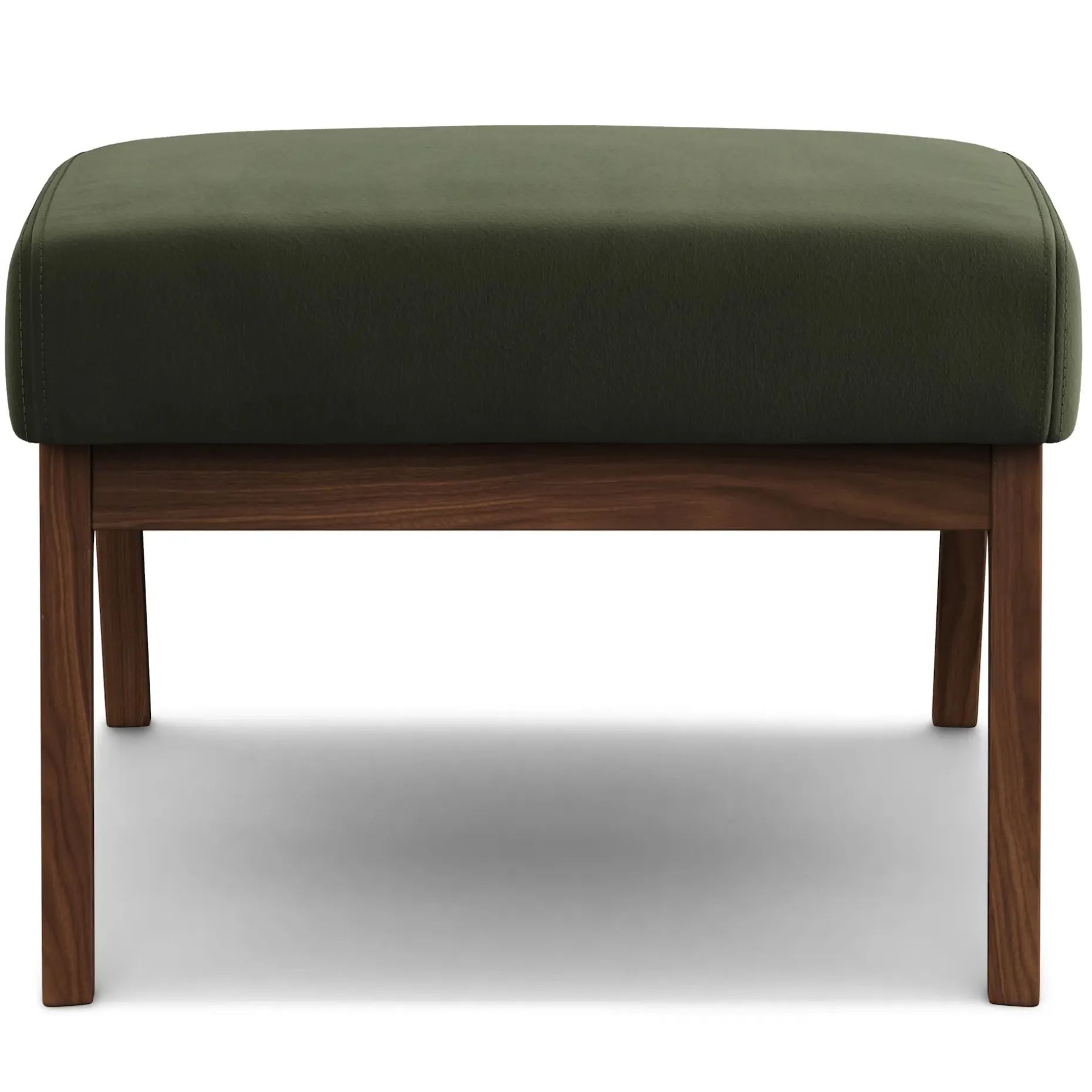 Otio 22" Velvet Ottoman - Walnut and Hale Fir Green