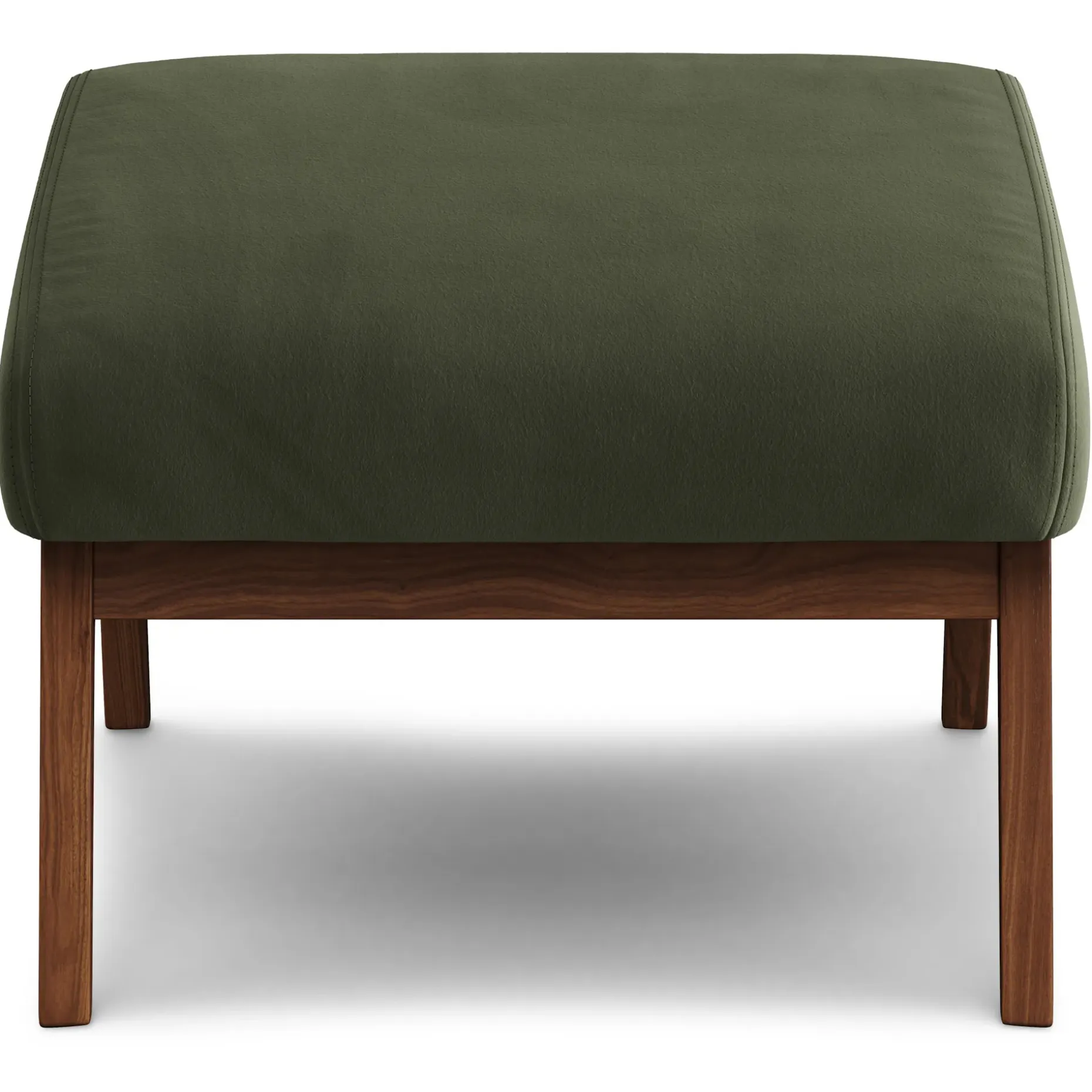Otio 22" Velvet Ottoman - Walnut and Hale Fir Green