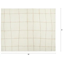 Ouma 8 x 10 Washable Wool Rug - Wavy Taupe