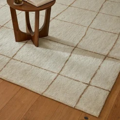 Ouma 8 x 10 Washable Wool Rug - Wavy Taupe