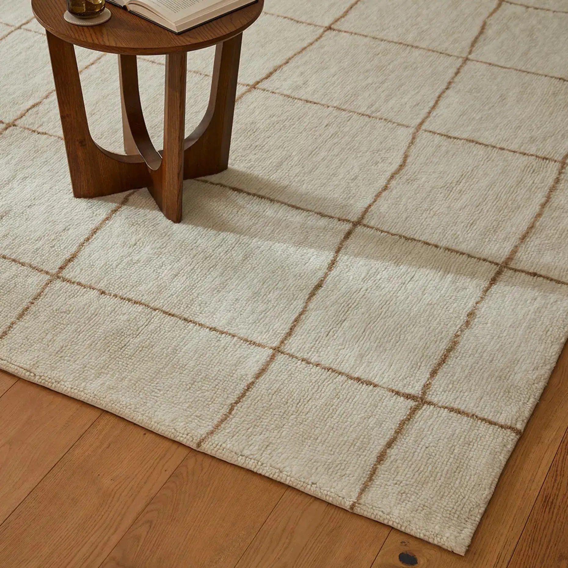 Ouma 8 x 10 Washable Wool Rug - Wavy Taupe
