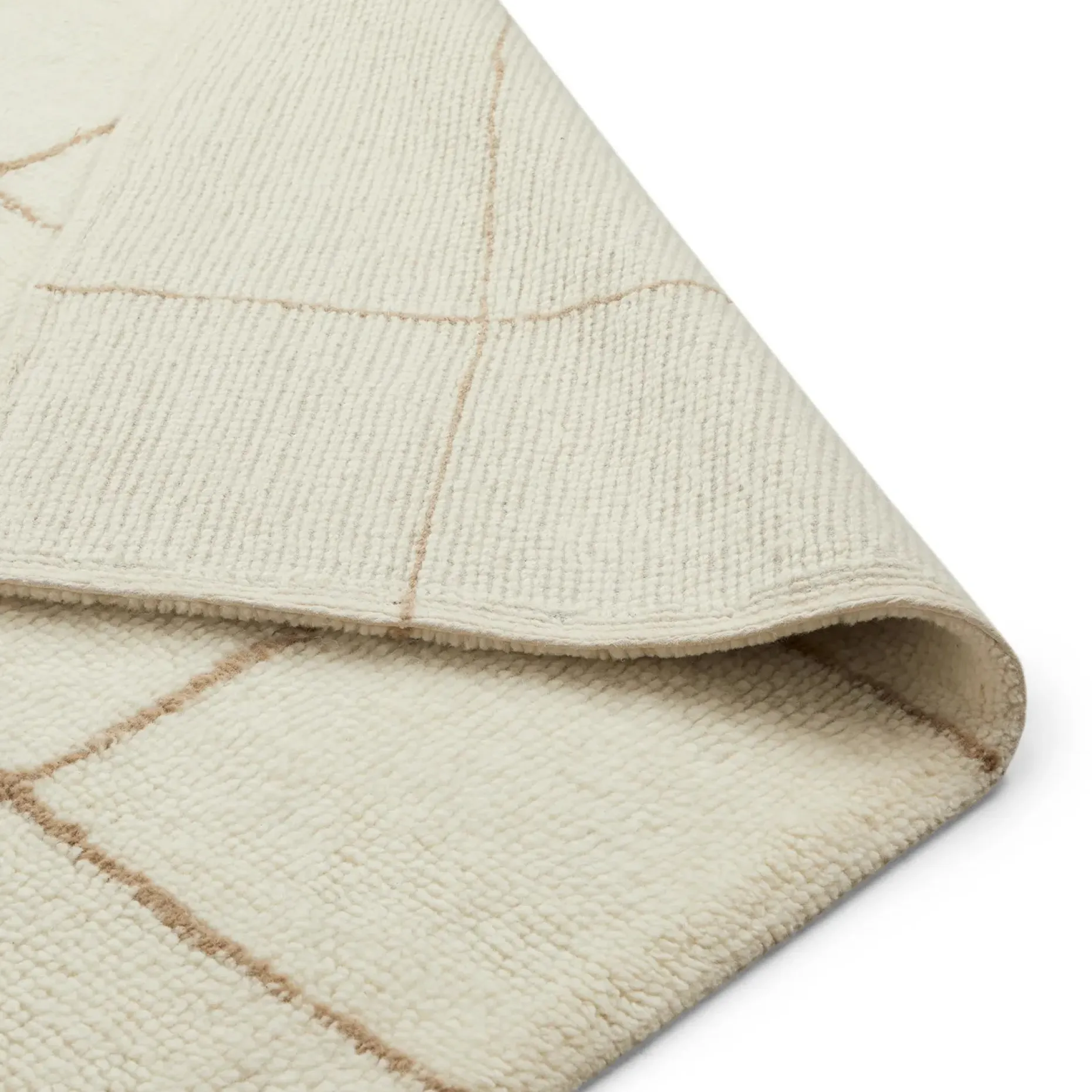 Ouma 5 x 8 Washable Wool Rug - Wavy Taupe