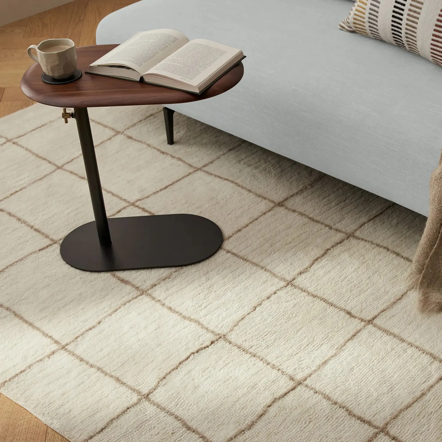 Ouma 5 x 8 Washable Wool Rug - Wavy Taupe