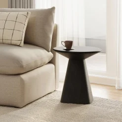 Ozetta Concrete Side Table - Moonlit Black