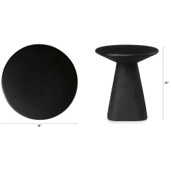 Ozetta Concrete Side Table - Moonlit Black