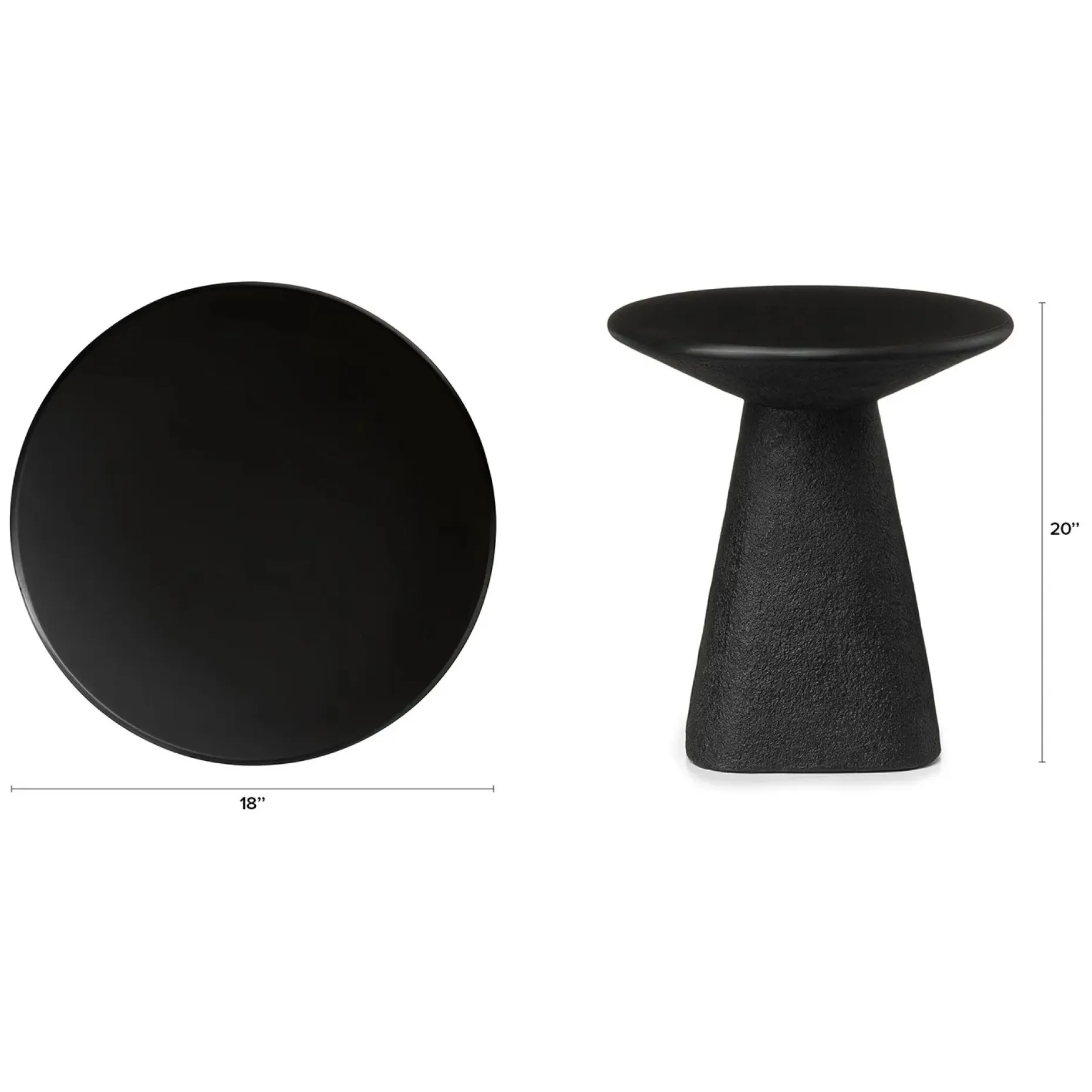 Ozetta Concrete Side Table - Moonlit Black