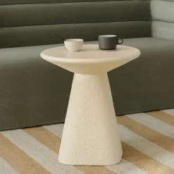 Ozetta Concrete Side Table - Moonlit Ivory