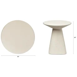 Ozetta Concrete Side Table - Moonlit Ivory
