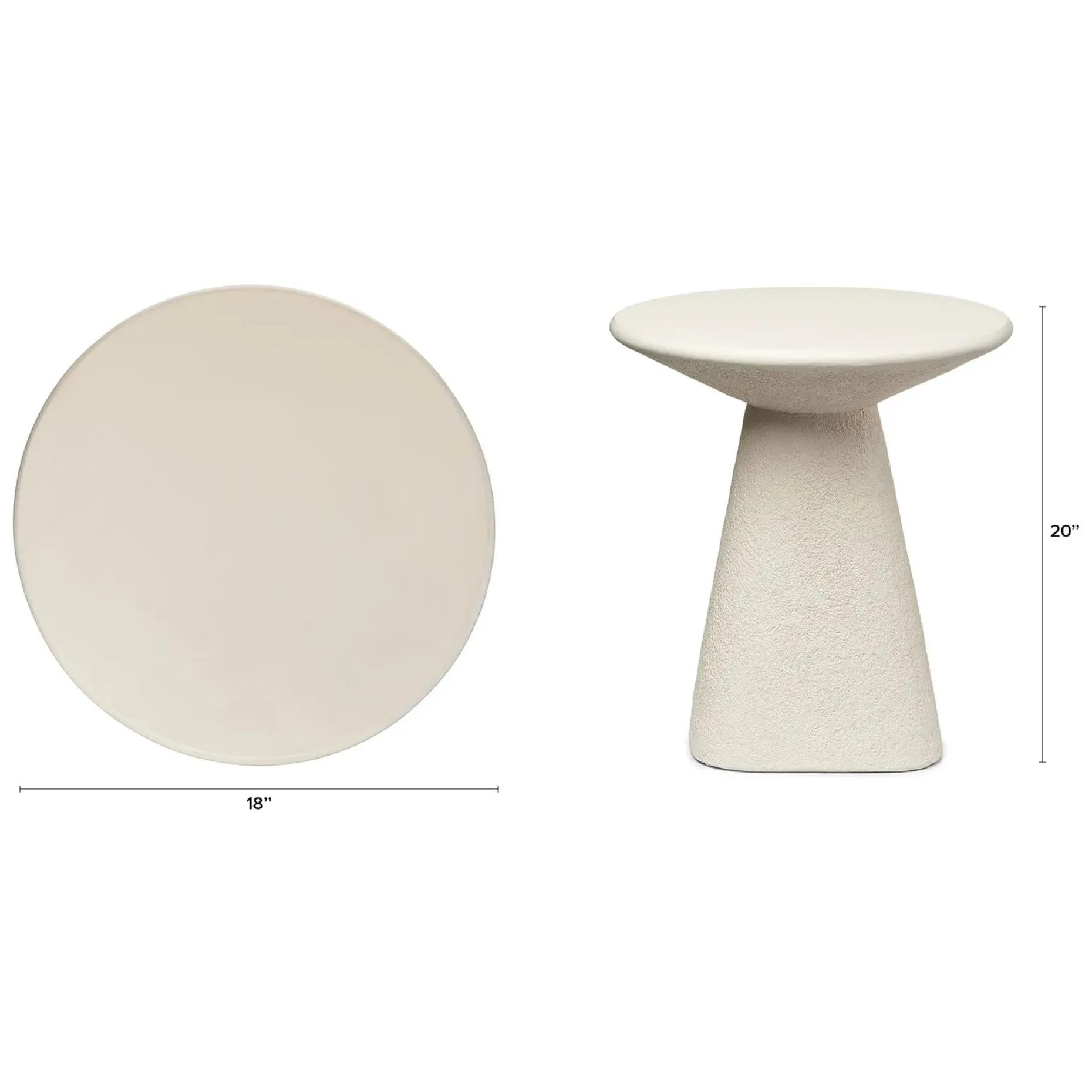 Ozetta Concrete Side Table - Moonlit Ivory